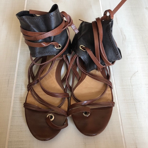 wrap around gladiator sandals